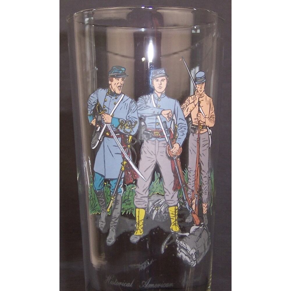 VTG Libbey Historical American Uniforms Highball Glasses Tumblers 6.5" Set of 3 - Picture 4 of 5